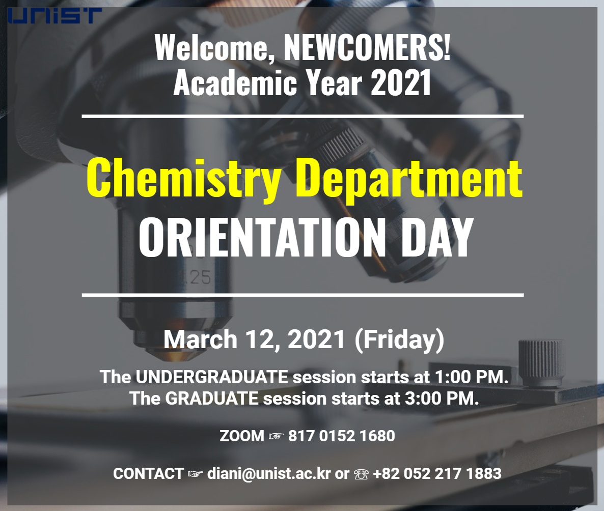 2021 Spring Semester, Chemistry Orientation