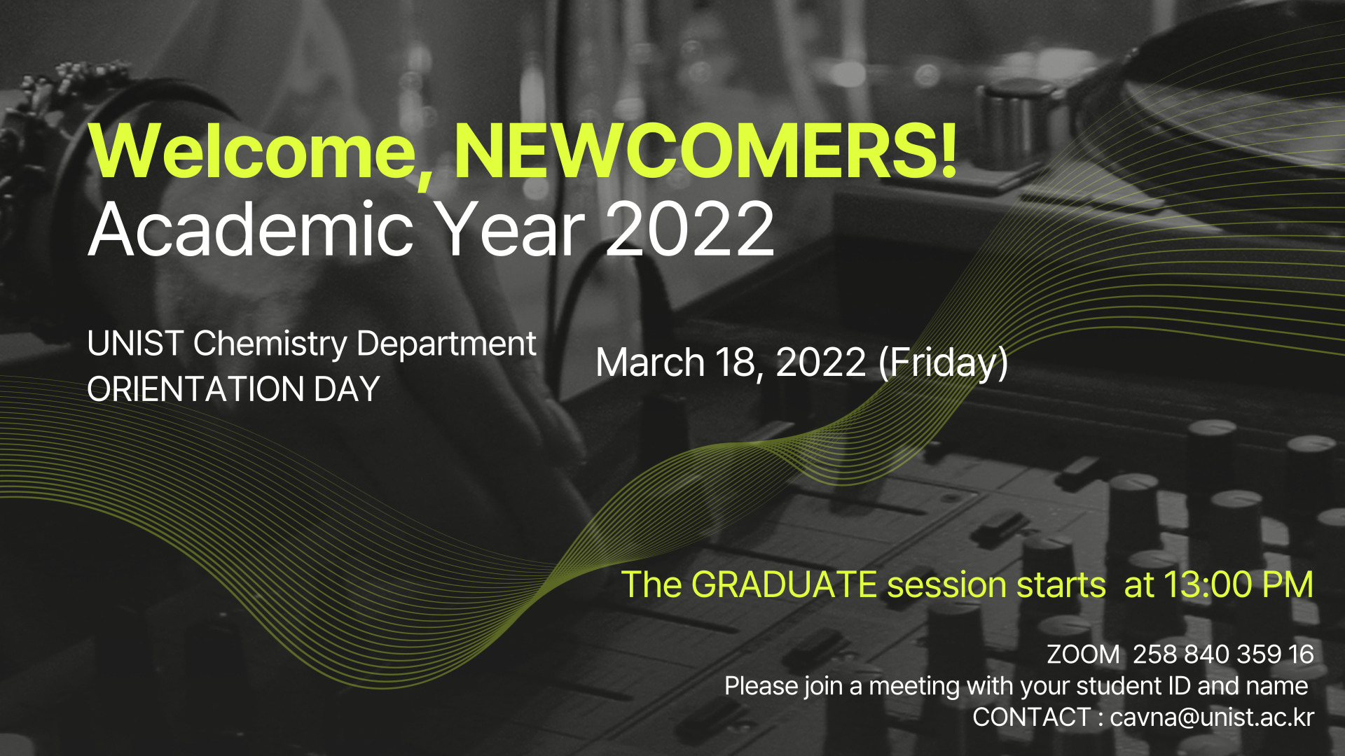 2022 Spring Semester, Chemistry Orientation