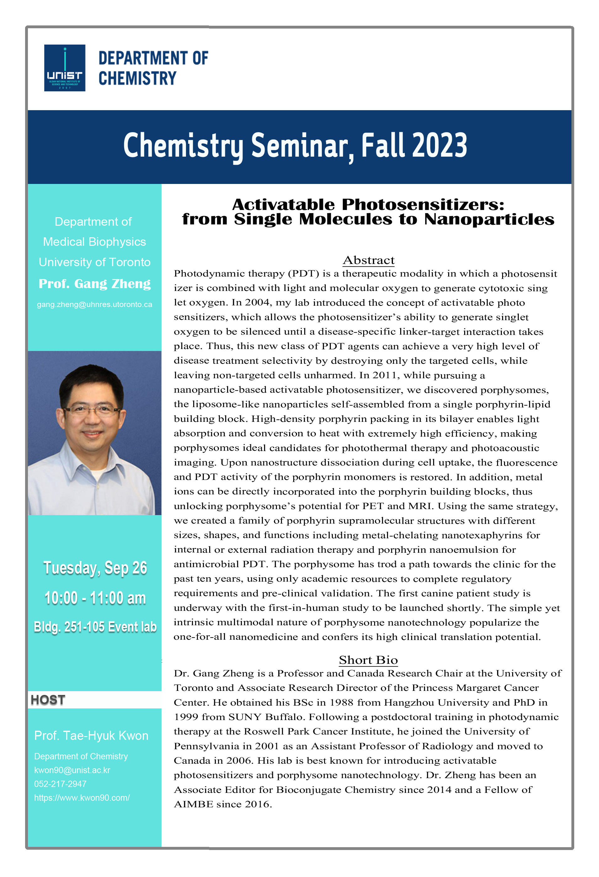 Chemistry Special Seminar