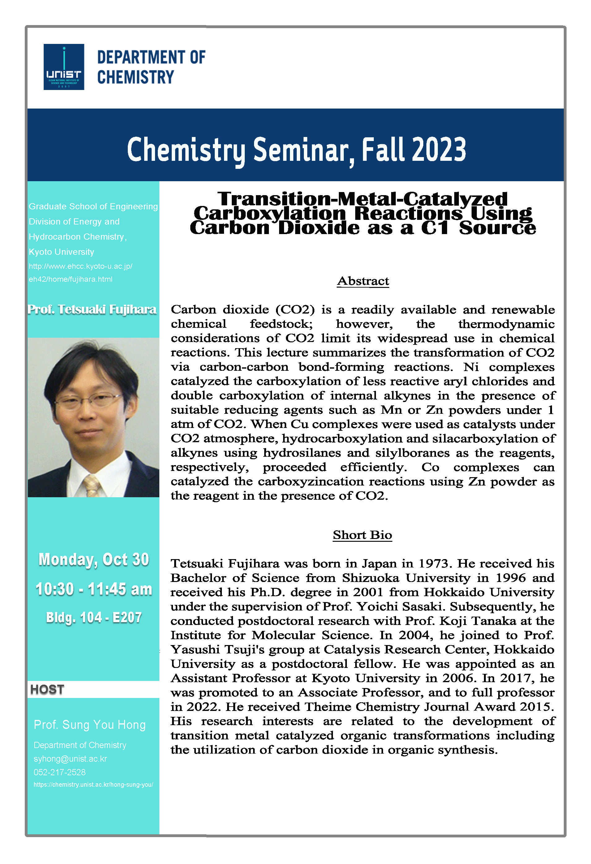 Chemistry Special Seminar