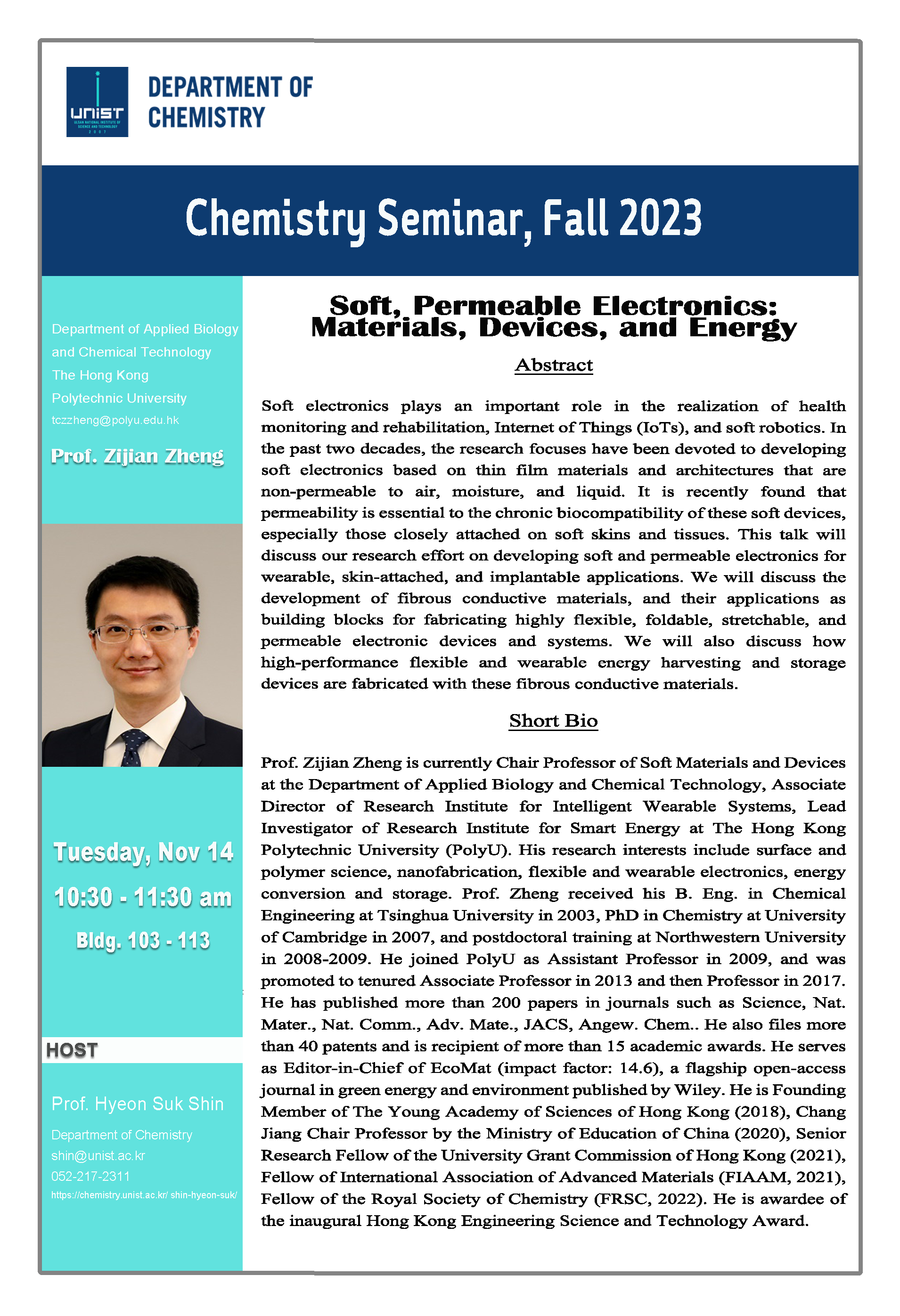 Chemistry Special Seminar