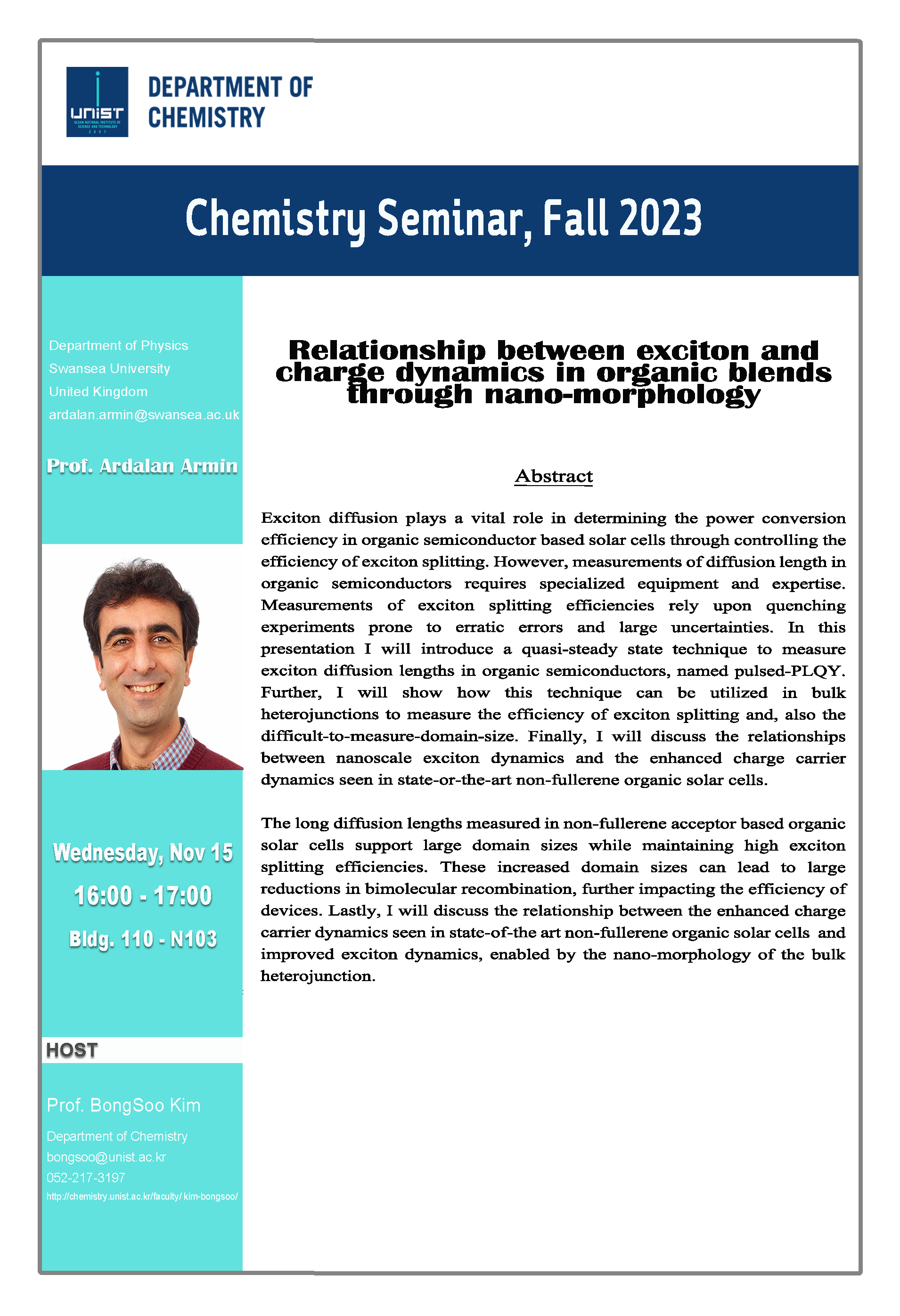 Chemistry Special Seminar