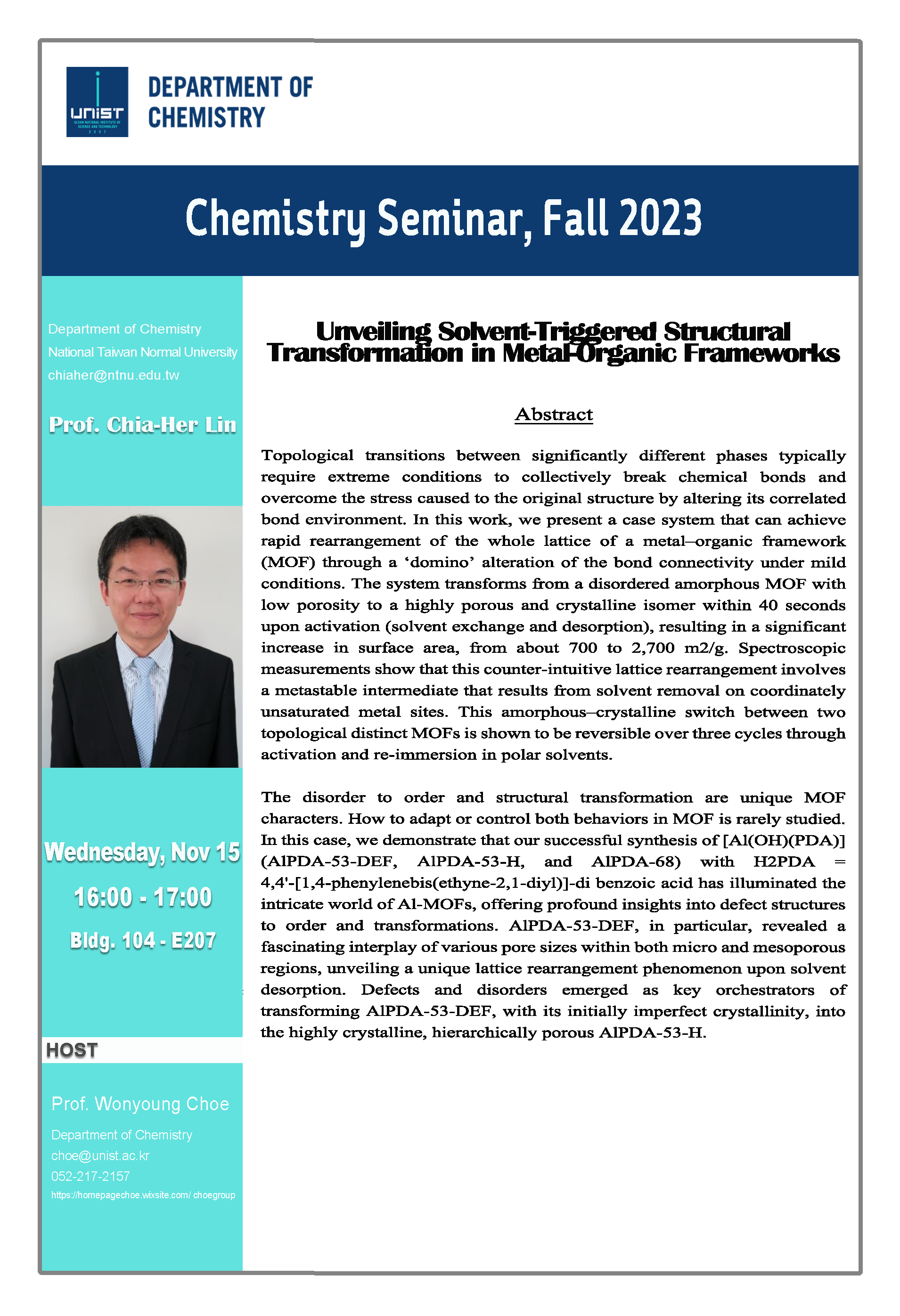 Chemistry Special Seminar