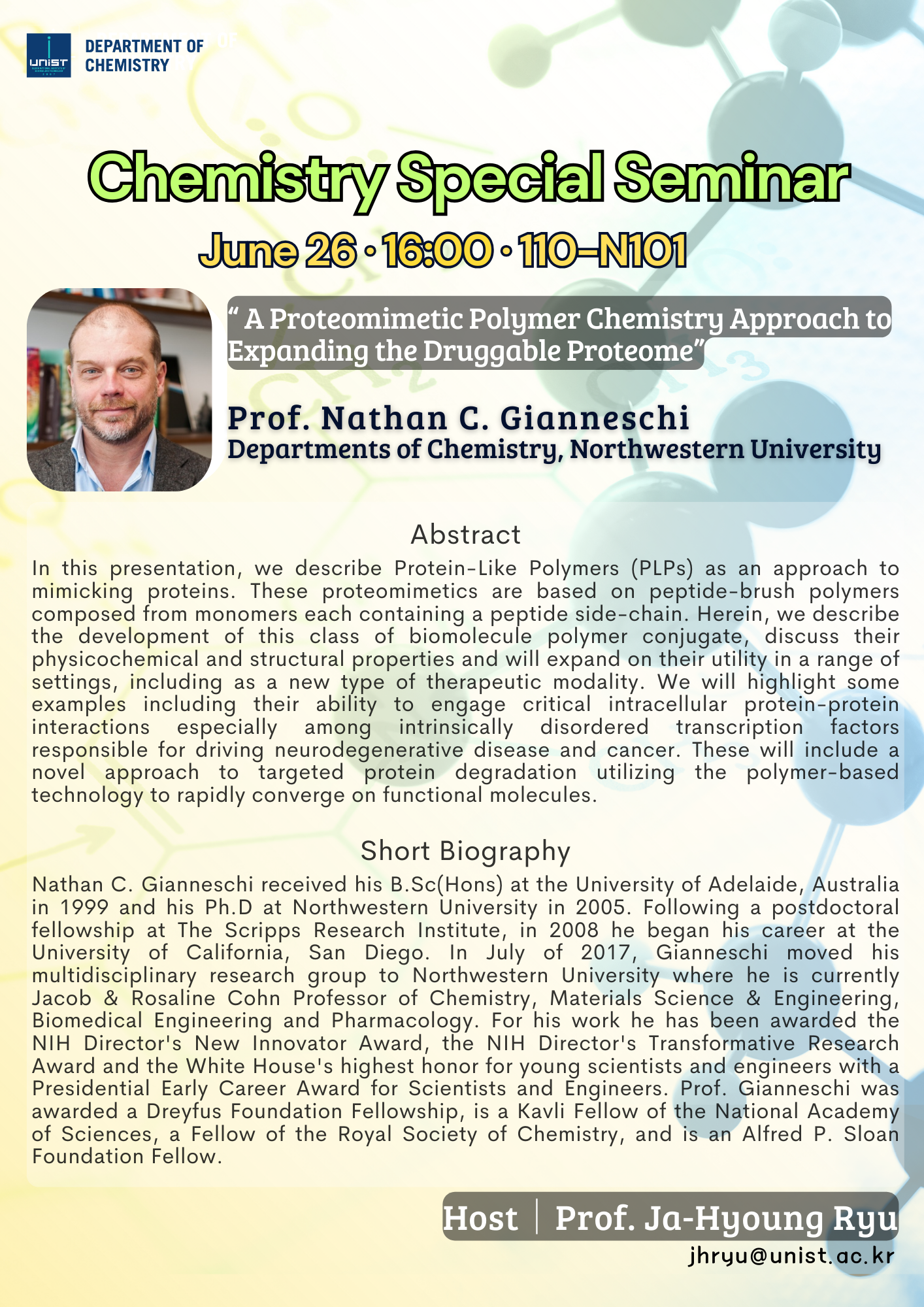 Chemistry Special Seminar