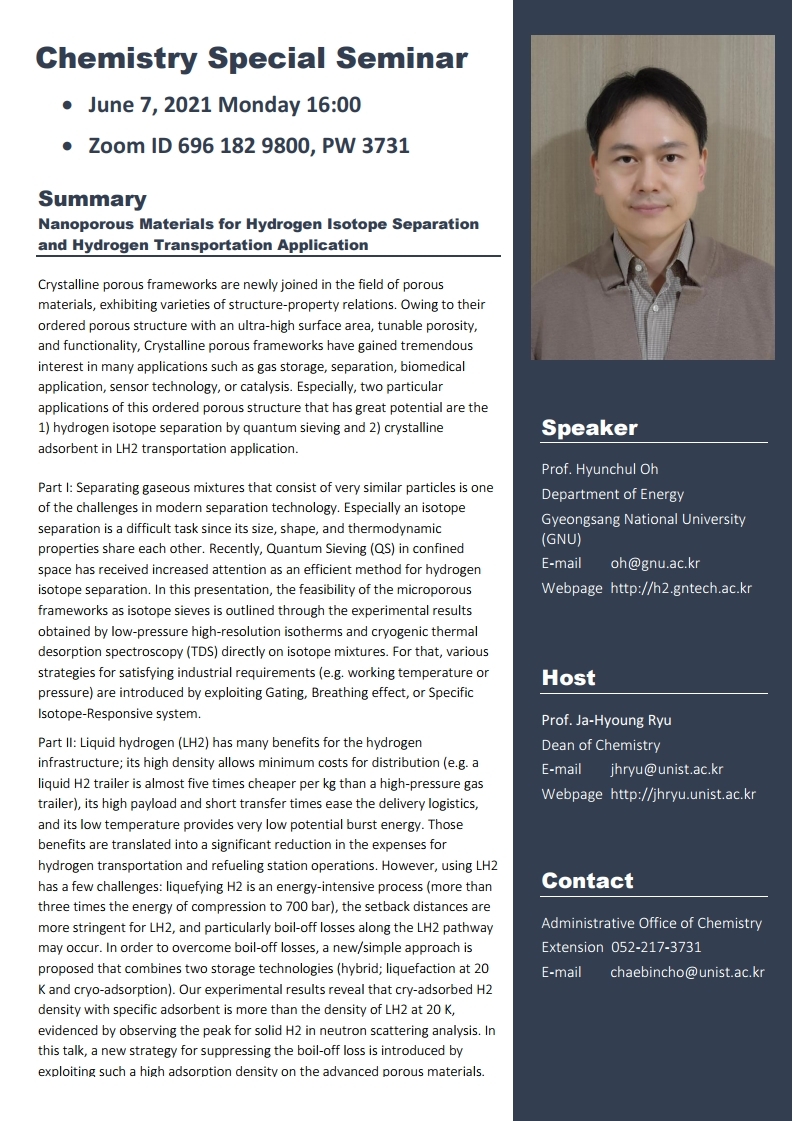 Chemistry Special Seminar