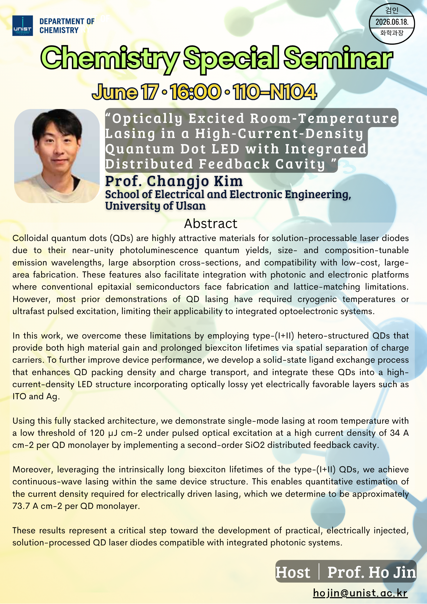 Chemistry Special Seminar