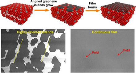 Highly Oriented Monolayer Graphene Grown on a Cu/Ni(111) Alloy Foil