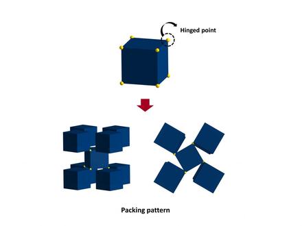 Metal-organic framework based on hinged cube tessellation as transformable mechanical metamaterial