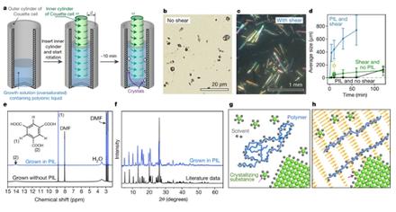Enhancing Crystal Growth Using Polyelectrolyte Solutions and Shear Flow