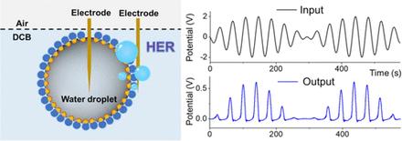 An Electrocatalytic Reaction As a Basis for Chemical Computing in Water Droplets